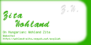 zita wohland business card